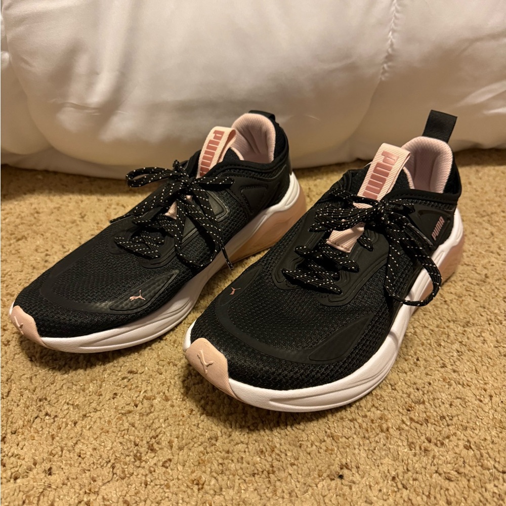 Puma Black and Pink Sneakers